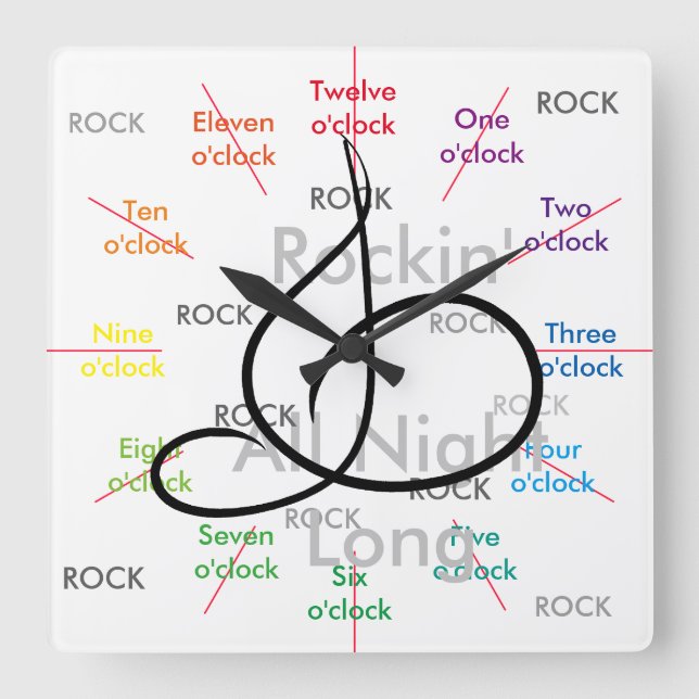 Music Rock N Roll Musician Gift CricketDiane Fyrkantig Klocka (Framsida)
