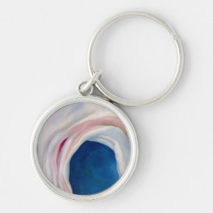 Music Rosa and Blue by O'Keeffe Rund Silverfärgad Nyckelring
