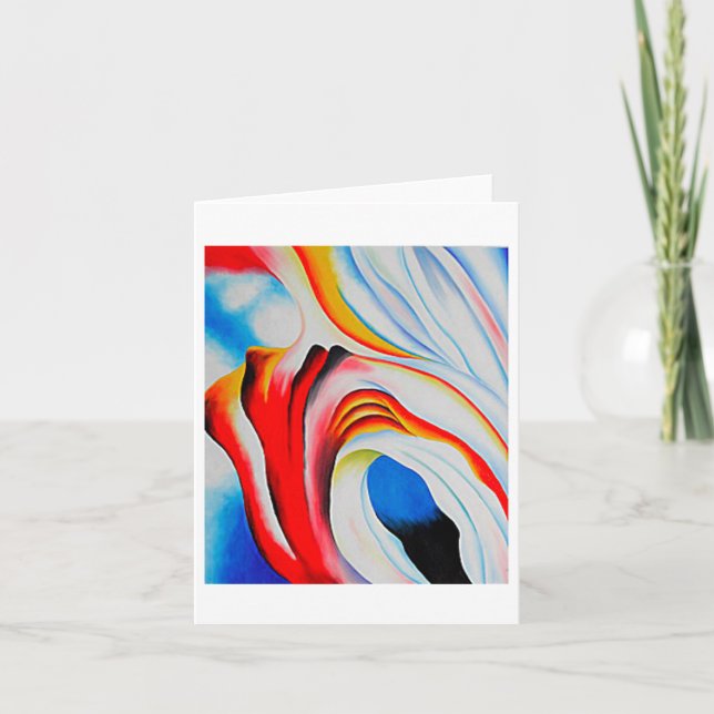 Music Rosa and Blue, Georgia O'Keeffe, Fine Art Kort (Framsida)