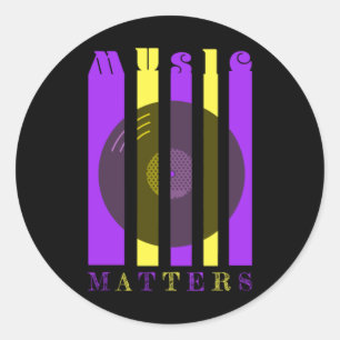 Music S Sticker Runt Klistermärke