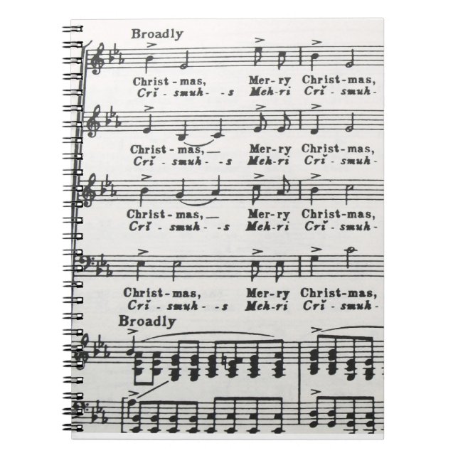 Music Sång Lakan Anteckningsbok Med Spiral (Framsidan)
