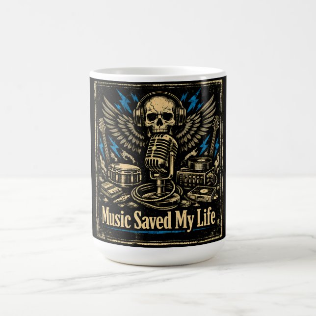 Music Saved My Life – Emotional Power Music Kaffemugg (Center)