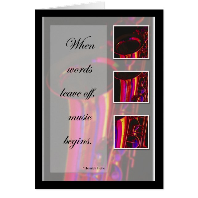 Music Saxophone, Jazz Hälsningskort (Framsidan)