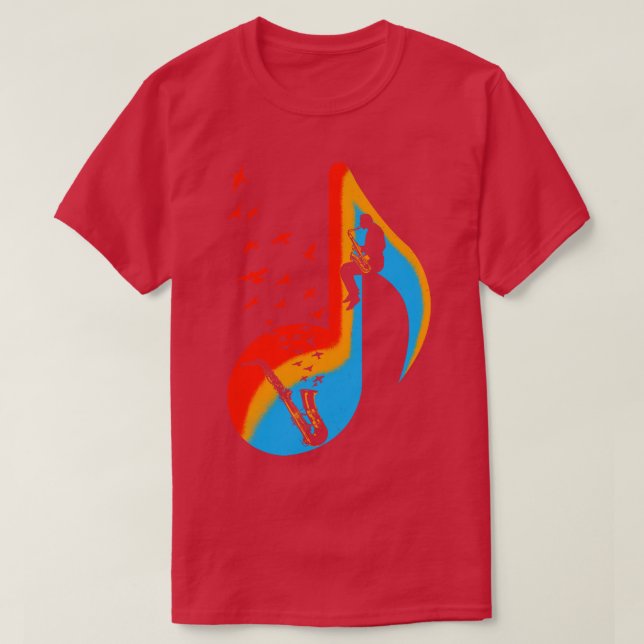 Music Saxophone Player T Shirt (Design framsida)