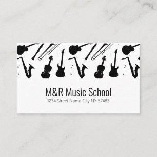 Music School-Affärskort Visitkort