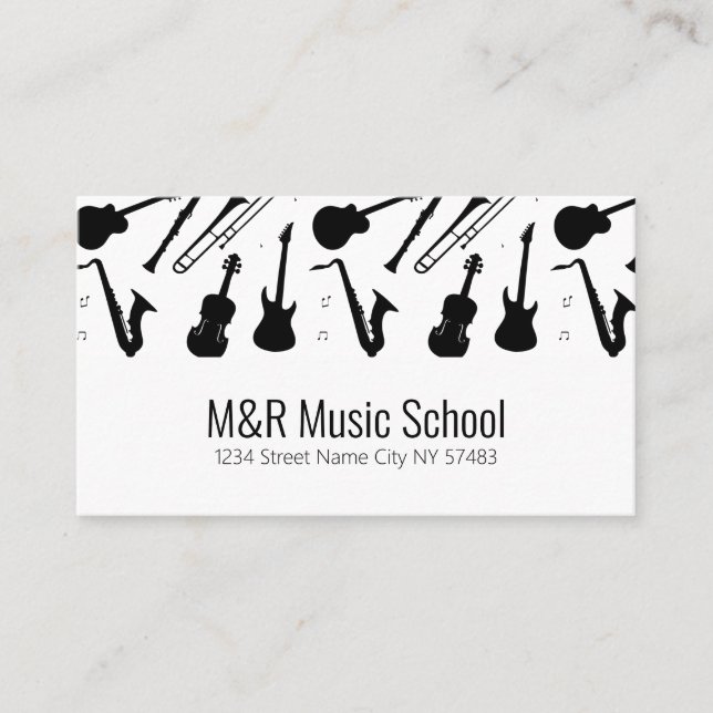 Music School-Affärskort Visitkort (Framsida)
