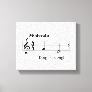 Music Score for Doorbell Ljud Humous Welcome Canvastryck