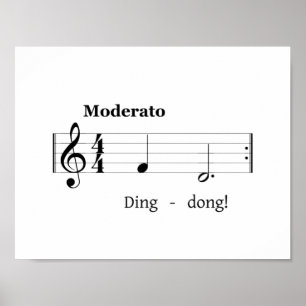 Music Score for Doorbell Ljud Humous Welcome Poster