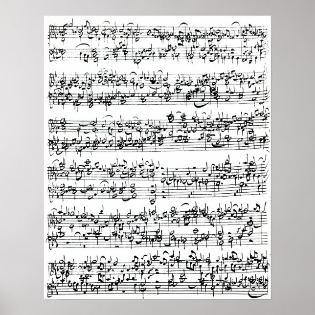 Music Score of Johann Sebastian Bach Poster (Framsidan)