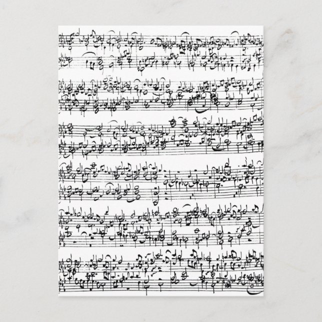 Music Score of Johann Sebastian Bach Vykort (Framsida)