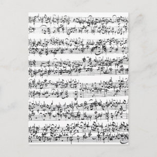Music Score of Johann Sebastian Bach Vykort