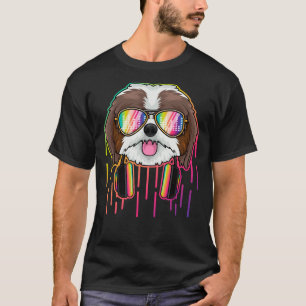 Music Shih Tzu Dj med hörlurar Musical Hund T Shirt