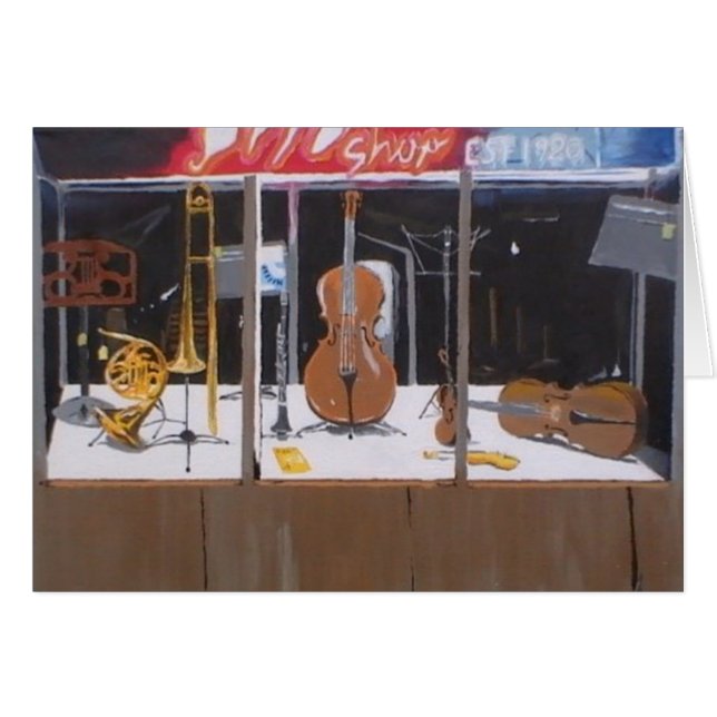 Music Shop Hälsningskort (Framsidan Horizontal)