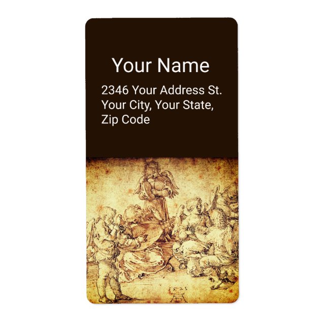 Music Skapar Änglar av Albrecht Durer Fraktsedel (Framsidan)