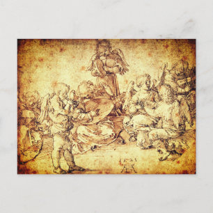 Music Skapar Änglar av Albrecht Durer Helg Vykort