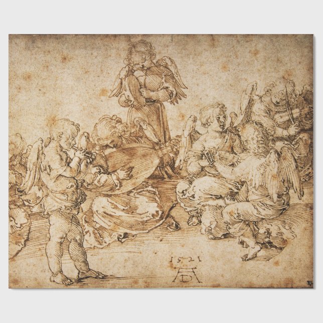 Music Skapar Änglar av Albrecht Durer Presentpapper (Platt)