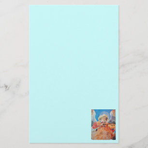 MUSIC SKAPAR CHRISTMAS ANGEL Teal Blue Brevpapper