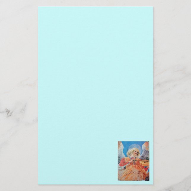 MUSIC SKAPAR CHRISTMAS ANGEL Teal Blue Brevpapper (Framsida)