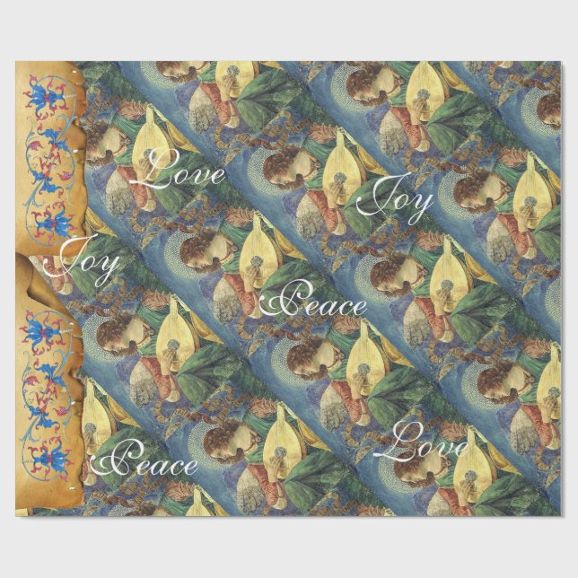 MUSIC SKAPAR CHRISTMAS ÄNGLAR, JOY PEACE KÄRLEK PRESENTPAPPER (Platt)