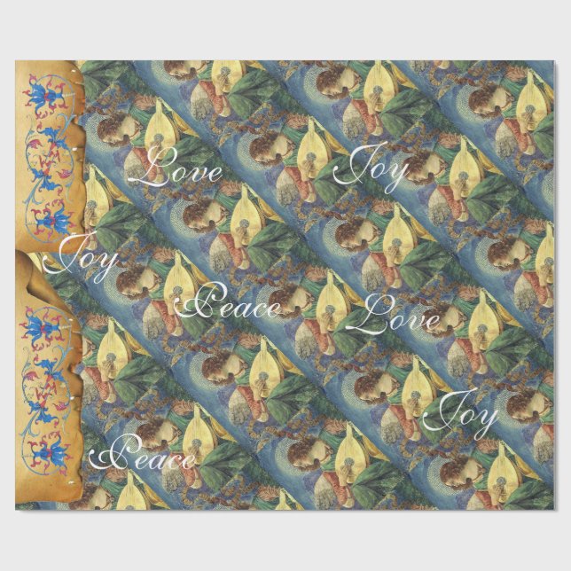 MUSIC SKAPAR CHRISTMAS ÄNGLAR, JOY PEACE KÄRLEK PRESENTPAPPER (Platt)