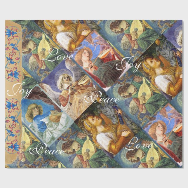 MUSIC SKAPAR CHRISTMAS ÄNGLAR, JOY PEACE KÄRLEK PRESENTPAPPER (Platt)