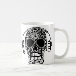 Music Skull med hörlurar Sugar Skull Kaffemugg