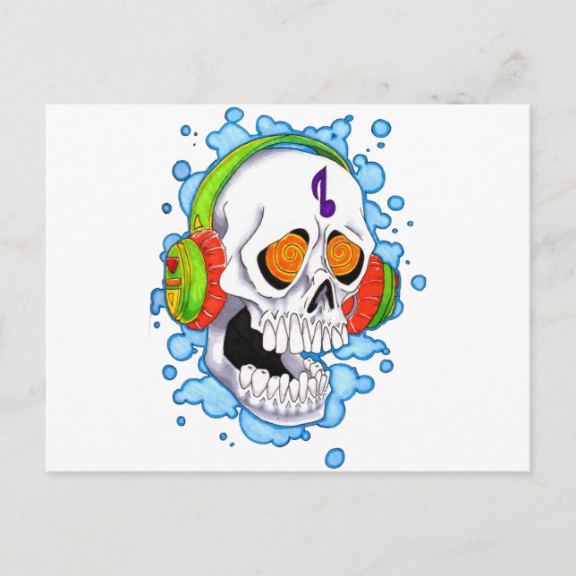 Music Skull Vykort (Framsida)