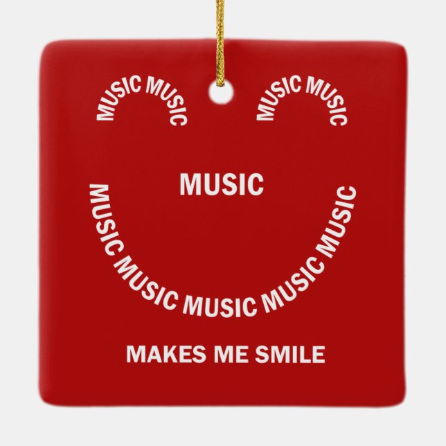Music Smile Ceramic Ornament (Baksida)