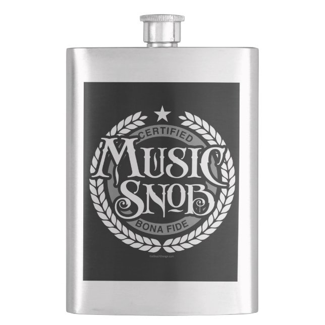 Music Snob - lustig musik älskare Fickplunta (Framsidan)