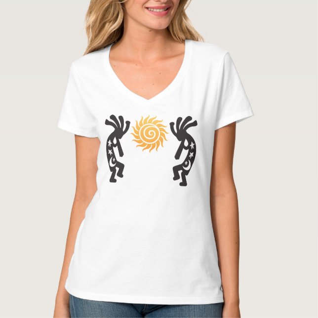 Music Sol Kokopelli Native American T Shirt (Framsida)