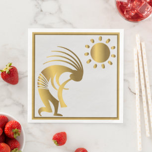 Music Southwest Guld Kokopelli Napkins Pappersservett