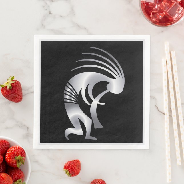 Music Southwest Silver Kokopelli Napkins Pappersservett (Insitu)
