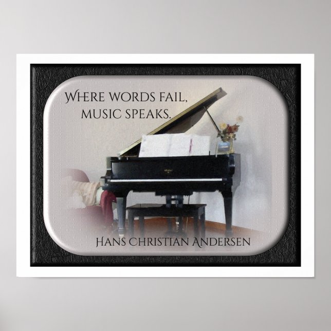 Music Speaks -QuotePrint - Hans Christian Andersen Poster (Framsidan)