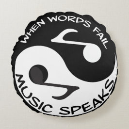 Music Speaks Ying och Yang Dekorativ kudde