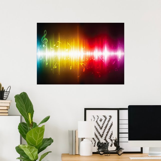 Music Spectrum Soundwave Vibrant Audio Visualizer Poster (Skapare uppladdad)