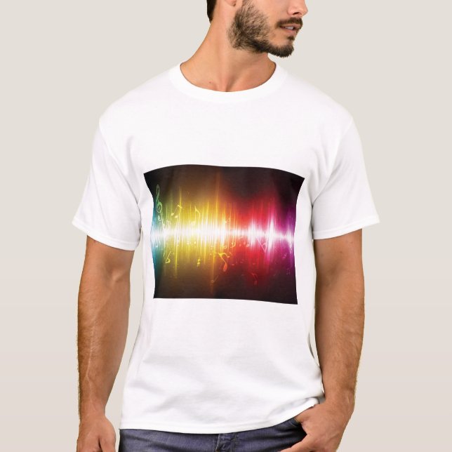 Music Spectrum Soundwave Vibrant Audio Visualizer T Shirt (Framsida)