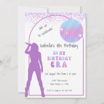 Music Star i hennes födelsedagsinbjudan