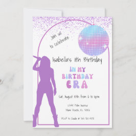 Music Star i hennes födelsedagsinbjudan Spara Datumet