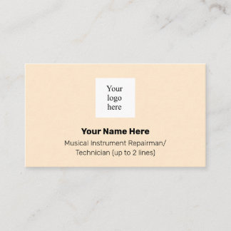 Music Store Logotyp Instrument Tech Blanched Almon Visitkort
