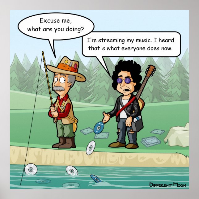 Music Streaming Funny Pun Poster (Framsidan)