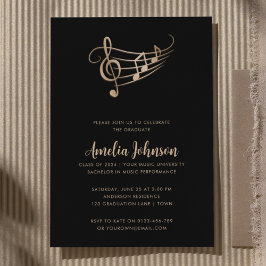 Music Studenten Treble Clef Elegant Inbjudningar