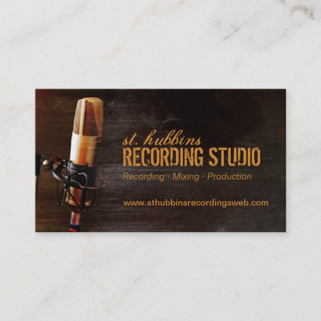 Music Studio Microphone-Affärskort Visitkort (Framsida)