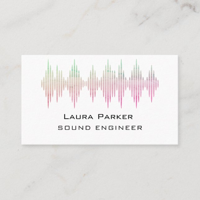 Music Studio Professionell Ljud Ingenjör Minimal B Visitkort (Framsida)