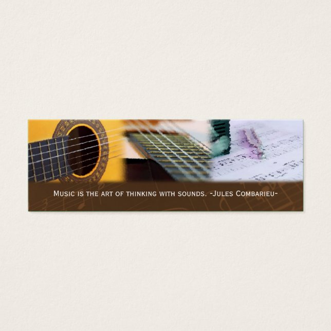 Music tänker med ljud Guitar Bookmark Litet Visitkort (Framsidan)
