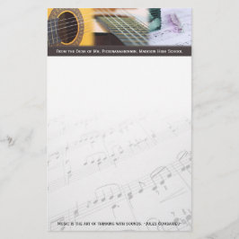 Music tänker med ljud Guitar Brevpapper