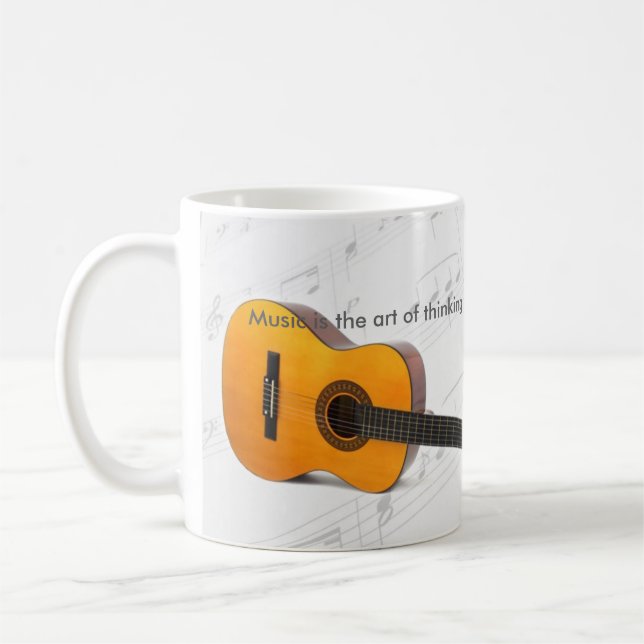 Music tänker med ljud Guitar Kaffemugg (Vänster)