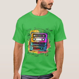 Music tape retro old school 90s gift boy t shirt