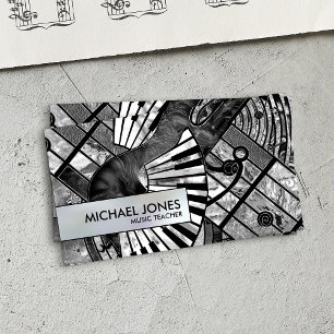 Music Teacher Abstrakt Art collage Visitkort