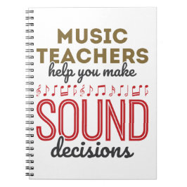 Music Teacher Apprecision Gift Ljud beslut Anteckningsbok