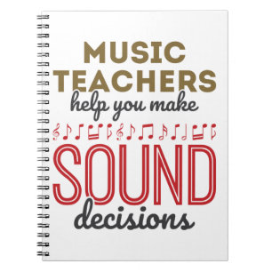 Music Teacher Apprecision Gift Ljud beslut Anteckningsbok